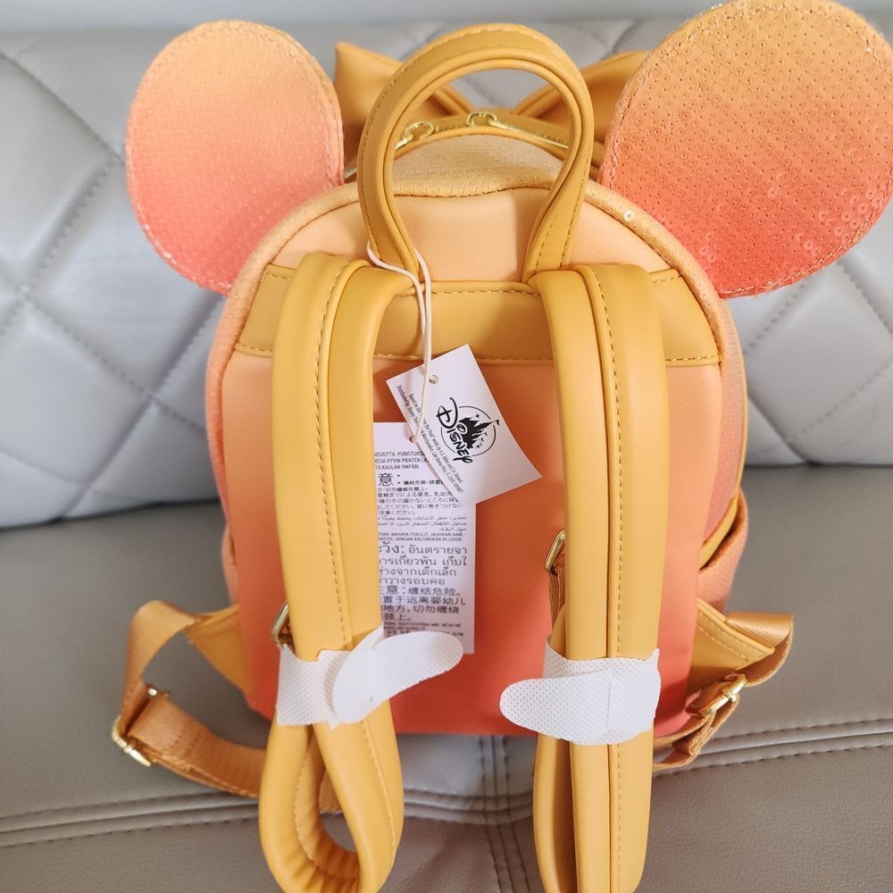 Disney Cruise Line Peach Ombre Ears & Loungefly Sequin Backpack DCL NEW - Picture 5 of 8